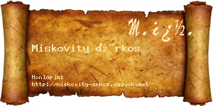 Miskovity Árkos névjegykártya